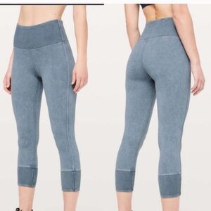 Lululemon Wunder Under Cropped Blue Washed